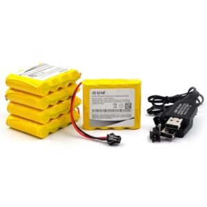 YUTSUJO RC Truck Beadlock Wheels Compatible 5 Pack 4.8V AA 700mAh Ni Cd Battery Pack with USB Charging Cable for 1 18 Off Road Four Wheels Race Car