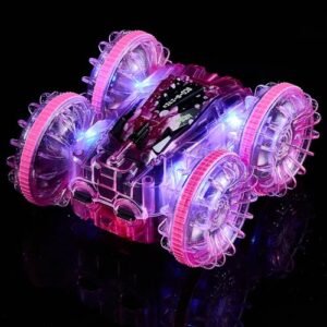 Parma RC Cars Waterproof Remote Control Car for Kids with LED Lights 4WD Stunt Amphibious Toy 2.4GHz 360 Rotation 180 Flip