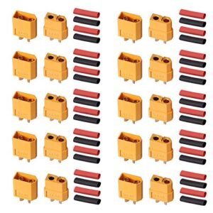 ZHIXU 10 Pairs XT60 Connectors Male Female Connectors Power Plugs for RC Lipo Batteries Drones Airplanes Cars Vehicles