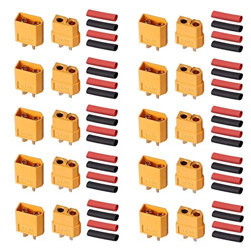 ZHIXU 10 Pairs XT60 Connectors Male Female Connectors Power Plugs for RC Lipo Batteries Drones Airplanes Cars Vehicles