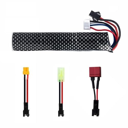 Cecicebb 11.1V 2000mAh Lipo Battery Airsoft SM2P Plug Rechargeable Batteries with Switch Cable