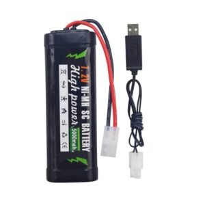 Sea Jump 7.2V 5000mAh NiMH Battery with KET 2P Plug and USB Charger for RC Truggy Buggy Tank Racing Remote Control Car Truck