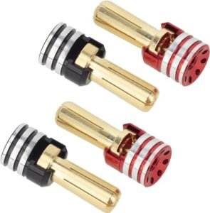 MEUS RACING 4Pcs RC Battery Heatsink Bullet Plug Connectors Grips for Carrera RC Car Battery 1 10 Scale 4mm