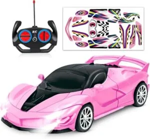 Rory's RC Hobby House Hymaz Pink Remote Control Car for Kids Ages 3 4 5 6 7 8 12 Years with LED Lights