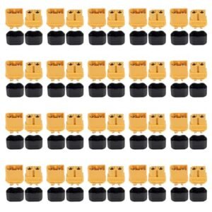 DWEII 20 Pair XT60H Male Female Bullet Connectors Power Plugs with Sheath for Aerosky RC Planes Lipo Battery Cars