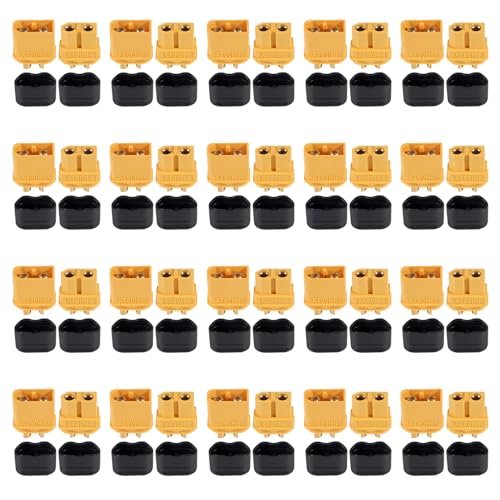 DWEII 20 Pair XT60H Male Female Bullet Connectors Power Plugs with Sheath for Aerosky RC Planes Lipo Battery Cars