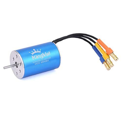 KingVal Replacement 2435 4800KV Sensorless Brushless Motor for Activa RC Car 1/16 1/18 Scale Shaft 2.3mm