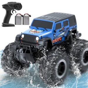 Pupu Pig 1 16 Scale RC Truck Body Designs Amphibious Remote Control Car with Waterproof 4WD Off Road Capability and 2 Batteries for Kids