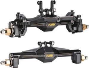 AMK TRX4M Brass Portal Axle Upgrade Kit Complete Set, Front Axles and Rear Axles with 7mm Hex Wheel Hubs and 4mm Adapters for 1/18 RC Crawlers TRX4M Upgrades, Bronc, Defend K10
