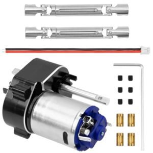 Scharkspark RC Car Parts Metal Transmission Gearbox Gear Box Drive Shaft Compatible with MN82 LC79 MN78 1/12 Scale Upgrade Black