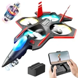 BEZGAR Brushless RC Plane with LED Lights 2.4GHZ Remote Control Airplane 6 Axis Gyro Drone for Kids and Beginners