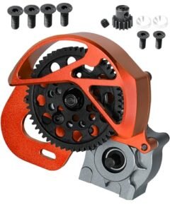 RCHuiWow RC Aluminum Transmission Gearbox Upgrade for 1 10 Axia1 SCX10 SCX10 II 90046 90047 Wraith AX10 RC Crawler Car Alloy Center Transmission Gearbox Titanium Orange RC Orange Truck