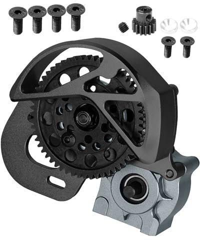 RCHuiWow Best 1/10 RC Crawler Tires Aluminum Transmission Gearbox Upgrade for Axia1 SCX10 SCX10 II 90046 90047 Wraith AX10 RC Crawler Car