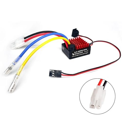 NEEBRC 60A Brushed ESC Waterproof RC Controller for Skeeter RC Truck 1/10 Scale Off Road Vehicles 2S LiPo 5 9S NiMh Battery Compatible with 540 550 Motors