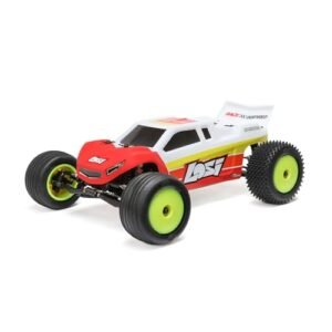 Losi 1 18 Mini T 2.0 2S 2 Wheel Drive RTR Brushless Stadium Truck with RC Stadium Truck Wheels Battery Charger Included Red LOS1056T1