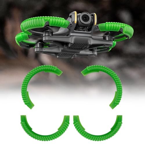 NUHFUFA for Avata 2 Drone Propeller Guard Protector, Fluorescent Bumper Rings Anti-Collision Covers Accessories Compatible with DJI FPV AVATA 2(Green)