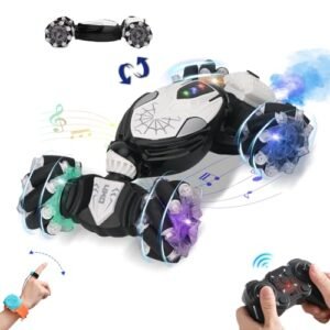 OSQI Gesture Sensing RC Stunt Car with Light & Music - Drift Hand Controlled Remote Control Twist Cars 360° Rotation with Spray, 2.4GHz 4WD Rechargeabletoys for Boys Age 8-12 Birthday Xmas Gift