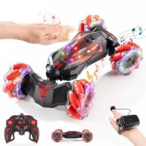 LUZHIS Gesture RC Car with Spice RC Wheels 2.4GHz 4WD Gesture Sensing Remote Control Stunt Car Toy for Kids