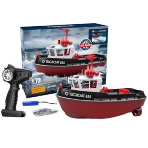 Genesis RC Boat RTR 1 72 2 4Ghz High Speed Remote Control Tugboat for Pools and Lakes Black Red