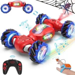 Fosgoit A979B RC Car 2.4Ghz 4WD Gesture Sensing Remote Control Stunt Car with Light Music Spray for Kids Birthday Gifts