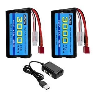 STIHL FS 56 RC Fuel Mix Ratio Guide and High Performance 7.4V 3000mAh 15C 2S Li ion Battery Pack with 2 in 1 Charger for RC Vehicles