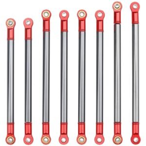 Vgoohobby 8Pcs Alloy Upper Lower Rod Link Chassis Linkage Set for 313mm RC Truck Body Axial SCX10 90046 90047