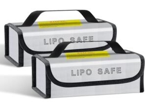 CNDHDOK 2PCS Fireproof Explosionproof Lipo Battery Safe Bag for 9.6 v Battery Pack RC Storage Charging Transport 185x75x60mm