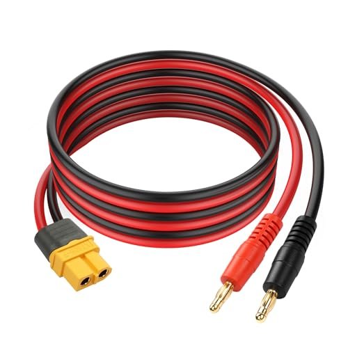 YACSEJAO XT60 to 4.0mm Banana Plug Cable 3FT 1M 14AWG RC Banana Plugs 4mm to XT60 Balance Charge Connector for RC Helicopter Quadcopter RC Willey Legit