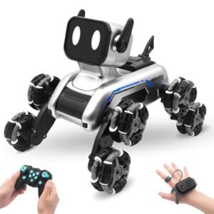 AMMAKER 8WD Gesture Sensing Stunt RC Cars Cool RC Submarines Toys for Kids 6 12 Year Old Boys Girls 2.4Ghz Remote Control Cars with Cool Lighting and Music Gray