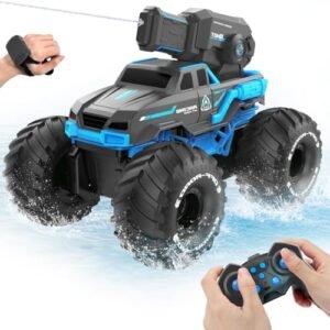 BEZGAR 1 16 Scale Pickup Truck RC Monster Truck Amphibious Remote Control Car with Water Spray Function 2 4GHz 4WD All Terrain Toy for Kids Ages 6 12