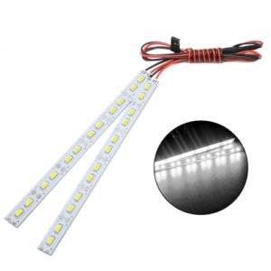 Chanjorlin Best 1 8 RC Truck 24 LEDs Chassis Lights Strip Aluminum LED Lamp 6V Accessories for RC Truck Tank Crawler Buggy Car HPS HPI Traxxas SCX24 TRX4 TRX6 Slash Rustler Redcat 4WD White