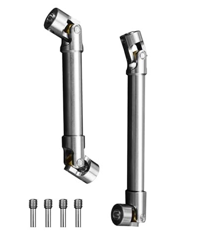Vaticas Fuelie RC Engines Compatible 1/10 RC Drive Shaft for TRX4 Axial SCX10 TRX4 90046 Crawler Car 2pcs Stainless Steel Drive Shaft 94 125mm 117 168mm
