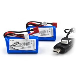 elxjar Custom RC Pit Mats 2 Pack 11.1V 1500mAh T Plug Lithium Battery for R608 2104 210E 200E Brushless High Speed Water Cooling RC Speedboat