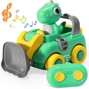 VBACALA RC Bulldozer Bruder Cat D11 Remote Control Car for Kids Dinosaur Toy with Light and Music Educational Gift for Boys Girls Ages 2 3 4 5