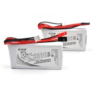 elxjar 2 Pack 6.6V 2200mAh 2S LiFePO4 Battery with JST and Futaba Plug for RC Powersports Transmitters 18SZ 14SG 10J T8J T6J 7PX 4PX 4PV 4PLS 4PK 3PV
