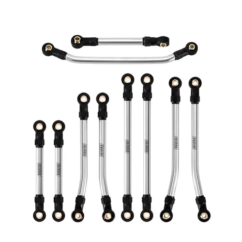 INJORA Stainless Steel Steering Servo RC Crawler Links High Clearance Upgrade for Redcat Ascent 18 1/18 Scale