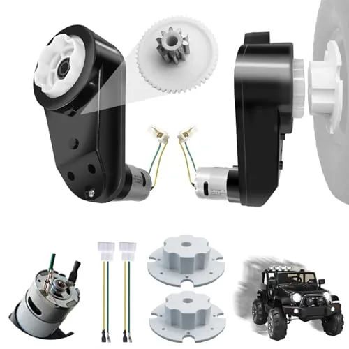 2PCS 24V RS555 35000RPM High Speed Steel Gears Motor Gearbox Upgrade Kit for Power Wheels RC Car