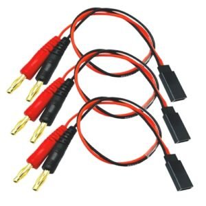 Toro 721 RC Spark Plug Compatible 3Packs Futaba Style Receiver to 4mm Banana Connector Battery Charge Lead Adapter 20awg 30cm Silicone Cable