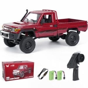 MN 82 Toyota Truck RC Rock Crawler 1/12 Scale 2.4GHz 4WD Off Road Remote Control Truck with 2 Speed Modes and 2x1200mAh Batteries