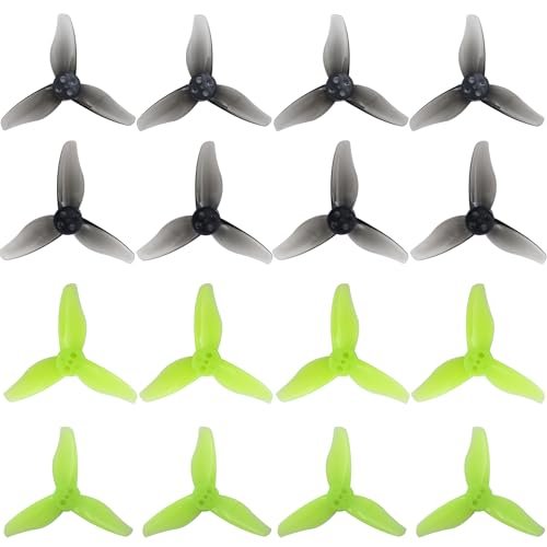 HOPLEX RC Brushless Outboard Motor Propeller 2 Inch 3 Blade Props for 1105 1108 Motor FPV Racing Drone 8CW 8CCW Gray Green