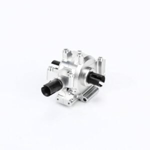 RCAWD 80% Durability Improve Diff Set for Losi 1/10 Baja Rey Rock Racer Mint 400 Raptor Desert Truck, Metal Diff Case with Differentials Gear Set Upgrade Part Silver