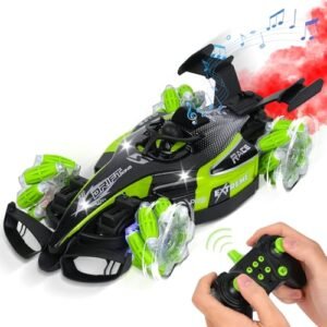 Glouslove Remote Control Car 360°Rotation F1 1:12 Scale All Terrain RC Cars 15+ kmh 2.4GHz with Lights Music Spray Are RC Cars Allowed in State Parks