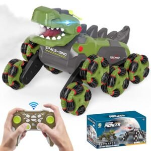 XSpeed 8WD RC Stunt Car with Spray Painting RC Car Body 2.4Ghz Remote Control Dinosaur Toy for Kids