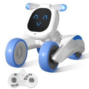 Smart Interactive Talking Robot Dog Toy with Face Expression Lights Voice Control Touch Sensing Recording Singing Dancing for Kids
