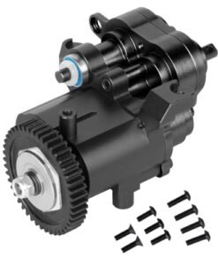 HopsupRC Aluminum Metal Gearbox Transmission Case and RC Crawler Weighted Wheels Upgrade Kit for 1/10 TRX4 T4 TRX6 Models