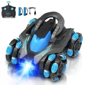 Eulogia RC Stunt Car with Best RC Drift Tires for Asphalt High Speed 360 Rotating Drift 4WD Remote Control Toy for Boys Girls