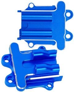 Aluminum Front Rear Transmission Case Diff Cover Set for 1/18 Granite Grom Mega 380 Brushed RC Monster Truck Bigfoot 4x4 RTR Wave Box Gearbox Upgrade Parts ARA320749 Navy Blue