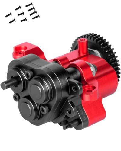 RCMYou Nitro RC 2 Speed Transmission Gearbox Alloy Upgrade Part for 1/10 TRX 4 TRX 6 RC Crawler Red