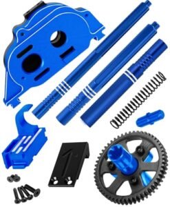 Arrma RC Hydraulic Drive Motor Mount Gear Cover Center Drive Shaft CVD 58T Metal Slipper Clutch 0.8 Pitch with 20T 21T Pinions Gear Set for 1/10 Granite Senton Vorteks 3S BLX Mega 550 Navy Blue