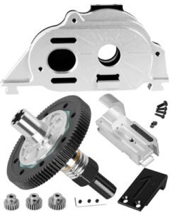 RcarmumbWow RC Copter Motor Mount Gear Cover 91T Spur Gear Slipper with 3.175mm 21T 23T 25T Pinions for 1/10 Granite 4X4 Mega550 ARA4202XV3 Silver